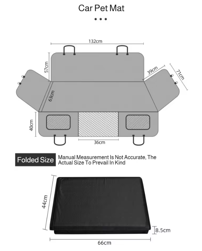 カーペット型ペットマット:車内用拡張ドッグケネル 取り外し可能ハンモック式ドッグマット/高耐荷重ハードボード搭載