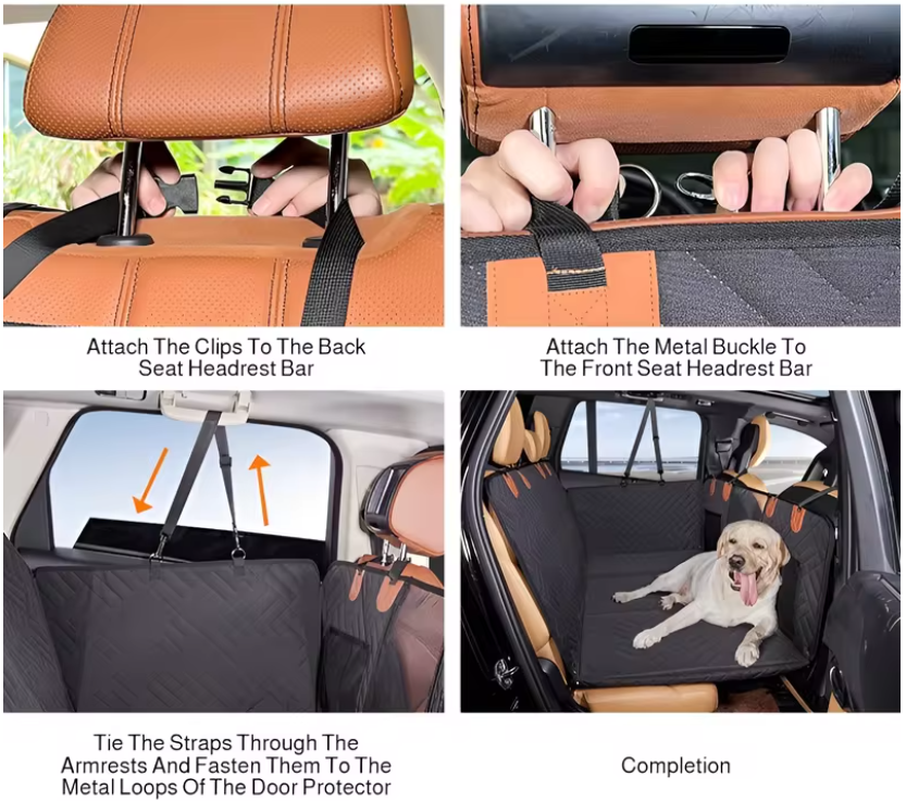 カーペット型ペットマット：車内用拡張ドッグケネル 取り外し可能ハンモック式ドッグマット／高耐荷重ハードボード搭載