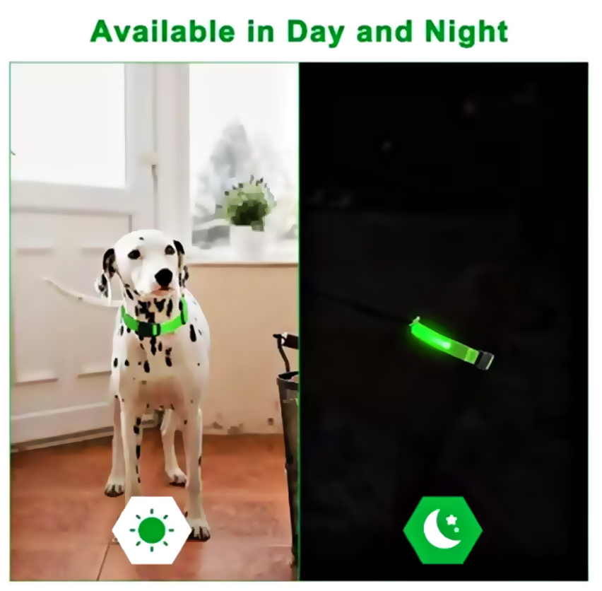 LED発光ペット用首輪 USB充電式・メッシュタイプ・中耳魚デザイン・犬用カラー