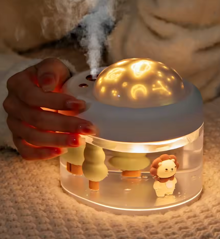 加湿器と3Dキャラクターを備えたスタープロジェクターランプ cute pet