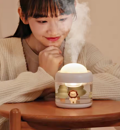 加湿器と3Dキャラクターを備えたスタープロジェクターランプ cute pet
