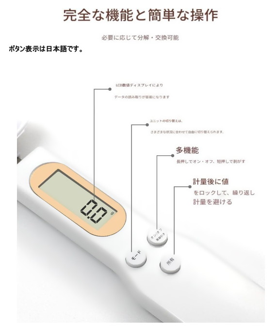 デジタル計量スプーン – Digital Spoon Scale 高精度ポータブル